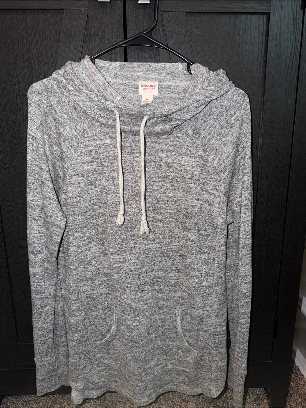 Mossimo Supply Co. Heather Gray Hooded Pullover Sweater